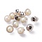 Plastic Shank Buttons, 1-Hole, Imitation Pearl Buttons, Half Round, White, 11.5x10mm, Hole: 3x3mm