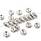 Brass Rhinestone Spacer Beads, Grade AAA, Straight Flange, Nickel Free, Silver Color Plated, Rondelle, Crystal, 6x3mm, Hole: 1mm