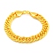 Brass Cuban Link Chain Bracelets, Lead Free & Cadmium Free, Matte Gold Color, 7-1/4 inch(18.5cm)