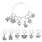 Butterfly Alloy Multifunction Pendant Decorations, with 304 Stainless Steel Leverback Clasps, Antique Silver & Stainless Steel Color, 25~34mm, 6 style, 1pc/style, 6pcs/set