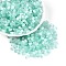 Drawbench Style Glass Seed Beads, Round Hole, Column, Pale Turquoise, 6~7x3.5~4mm, Hole: 1.2~1.6mm, about 3210pcs/pound