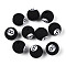 Handmade 8 Ball Polymer Clay Beads, Ball Games, 8mm, Hole: 1.4~1.6mm