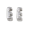 304 Stainless Steel Charms, Letter, Letter E, 7.5x3.5x3.5mm, Hole: 1.8mm
