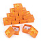 Square Paper Jewelry Ring Gift Boxes with Bowknot, Jewelry Case for Earrings Rings Storage, Orange, 4.05x4.05x2.6cm