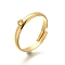 Adjustable 316 Surgical Stainless Steel Cuff Ring Settings, Real 18K Gold Plated, 3mm, Hole: 1.8mm, Inner Diameter: 175mm