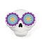 Halloween Silicone Beads, Focal Beads, White, Skeleton, 26.5x30.5x17.5mm, Hole: 2.5mm