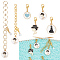 NBEADS 6 Pcs Pearl Knitting Row Counter Chains, Lady Pendant Stitch Marker Alloy Enamel Row Counter Chains for Knitting Crochet Tracking Project Progress