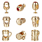 9Pcs 3 Style Rack Plating Brass European Beads, Cadmium Free & Lead Free, Large Hole Beads, Cup & Goblet, Real 18K Gold Plated, 11~14x7.5~9mm, Hole: 4.5mm, 3pcs/style