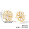 Cute Fashionable Sunflower Brass Clear Cubic Zirconia Stud Earrings for Women, Trendy and Versatile, Golden, 17x17mm