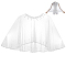 Polyester Gauze Bridal Shawl, with ABS Plastic Pearl Beads, White, 540x290~1100x0.1mm