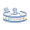 Valentine's Day Theme Polyester Cord Bracelets, with Tassel, Word HAPPY, Royal Blue, Inner Diameter: 2-3/8 inch(6cm)