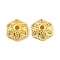 Rack Plating Brass Micro Pave Clear Cubic Zirconia Bead Caps, Long-Lasting Plated, Lead Free & Cadmium Free, Flower, Real 18K Gold Plated, 5.5x6x2mm, Hole: 1mm