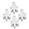 Non-Tarnish 201 Stainless Steel Charms, Leaf Shape, Stainless Steel Color, 12x7.5x0.7mm, Hole: 1.2mm