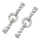 Brass with Clear Cubic Zirconia Fold Over Clasps, Ring, Platinum, 48mm