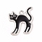 Alloy Enamel Pendants, Cat Charm, Platinum, 21.5x19x1mm, Hole: 2mm
