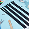 4Pcs Nylon Zipper Sewing Accessories, with Alloy Zipper Puller and 2Pcs Zinc Alloy Domestic Sewing Machine Presser Foot, Black, 420x32x5mm