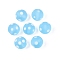 Frosted Handmade Lampwork Beads, Round with Dot, Light Sky Blue, 11.5~12mm, Hole: 0.9~1.6mm