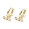 Brass Stud Earring Findings, Cadmium Free & Nickel Free & Lead Free, Real 18K Gold Plated, 13x8.5mm, Pin: 0.9mm
