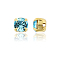 Preciosa® MAXIMA Crystal in Sew-On Cup, Czech Crystal, 719 35 021 Chaton(Round), Golden, 60010 Aqua Bohemica, SS16(3.8~4mm)