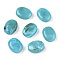 Oval Imitation Gemstone Acrylic Beads, Dark Turquoise, 19x15x7mm, Hole: 2mm