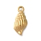 Ion Plating(IP) 304 Stainless Steel Pendants, Conch Charm, Golden, 19x9x3.5mm, Hole: 2mm