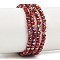 Electroplate Glass Beads Stradns, Round, Half Plated, Faceted, Red, 3x2.5mm, Hole: 0.7mm, about 142pcs/strand, 14.02''(35.6cm)