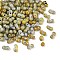 Picasso Glass Seed Beads, Round Hole, Peanut, Yellow Green, 6x3~3.5x3mm, Hole: 1.1mm, 110pcs/set