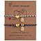 2Pcs 304 Stainless Steel Heart & Religious Virgin Mary Medal Couple Bracelet Set, Adjustable His & Hers Bracelets, Golden, with Greeting Crad, Mixed Color, 11.02 inch(28cm)