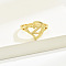 Brass Alphabet Adjustable Rings for Women, with Heart, Letter Z, 17mm, US Size 6 1/4(16.7mm)
