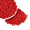 Baking Paint Glass Seed Beads, Barrel, Crimson, 4~4.5x3~3.5mm, Hole: 0.8~0.9mm, about 6080pcs/pound
