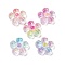 Transparent Resin Decoden Cabochons, 5-Petal Flower with Glitter Powder, Mixed Color, 20x21x8mm
