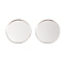 Brass Plain Edge Bezel Cups, Cabochon Settings, Silver, 20x2mm, Flat Round Tray: 18mm