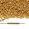 TOHO 11/0 Demi Round Beads, Japanese Seed Beads, (PF557) PermaFinish Gold Metallic, 2.2x0.9mm, about 8666pcs/50g