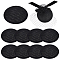 10Pcs Imitation Hemp Round Fascinator Hat Base for Millinery, Black, 128~129x20mm