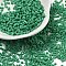 Two Cut Glass Seed Beads, Hexagon, Green, about 3mm long, 1.8mm in diameter, hole: 0.6mm, about 21000pcs/bag. Sold per package of one pound