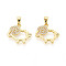 Brass Micro Pave Clear Cubic Zirconia Pendants, Sheep Charms, Real 18K Gold Plated, 14.5x16x2mm, Hole: 4.5x2mm