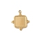 304 Stainless Steel Pendant Cabochon Settings, Ion Plating(IP), Square Charms, Real 18K Gold Plated, Tray: 10.5x10.5mm, 21.5x18.5x2mm, Hole: 1.8mm