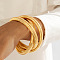 Alloy & Iron Bangles Set, Golden, Inner Diameter: 2-5/8 inch(6.7cm), 3pcs/set