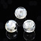 Transparent Acrylic Cabochons, with Shell, Round, White, 12x11mm