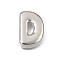 Brass Slide Charms, Letter, Stainless Steel Color, Letter D, 25x16.5x5mm, Hole: 11x2mm