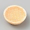 Resin Rattan Basket Mini Model, Micro Landscape Dollhouse Accessories, Pretending Prop Decorations, Navajo White, 35x13mm