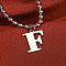 Alloy Ball Chain Pendant Anklets, Letter Charm Anklets, Platinum, Letter F, 7-7/8 inch(200mm)