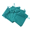 Rectangle Polyester Storage Bags, Drawstring Pouches Packaging Bag, Teal, 12x9cm