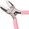 45# Carbon Steel Jewelry Pliers, Flat Nose Pliers, Nylon Jaw Pliers, Polishing, Pink, 13x8.95x1cm