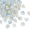 Transparent Glass Beads Caps, with Glitter Powder, Azure, 12x8mm, Hole: 1.4mm, 1250pcs/1000g