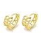 Chain-Shaped Brass Hoop Earrings, Real 18K Gold Plated, 13x6.5mm