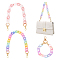 2Pcs Transparent Acrylic Curb Chains Bag Handles, with 1Pc Acrylic Cable Chain Wristlet Straps, Colorful, 31~43.5cm