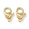 Heart Brass Lobster Claw Clasps, Long-Lasting Plated, Rack Plating, Lead Free & Cadmium Free, Real 18K Gold Plated, 18.5x12x6mm, Hole: 2.5mm