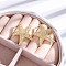 Rack Plating Brass Micro Pave Clear Cubic Zirconia Stud Earrings for Women, Cadmium Free & Lead Free, Long-Lasting Plated, Real 18K Gold Plated, Starfish, 28x25mm