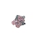 Alloy Pendants, Bear Charms, Misty Rose, 20x18mm